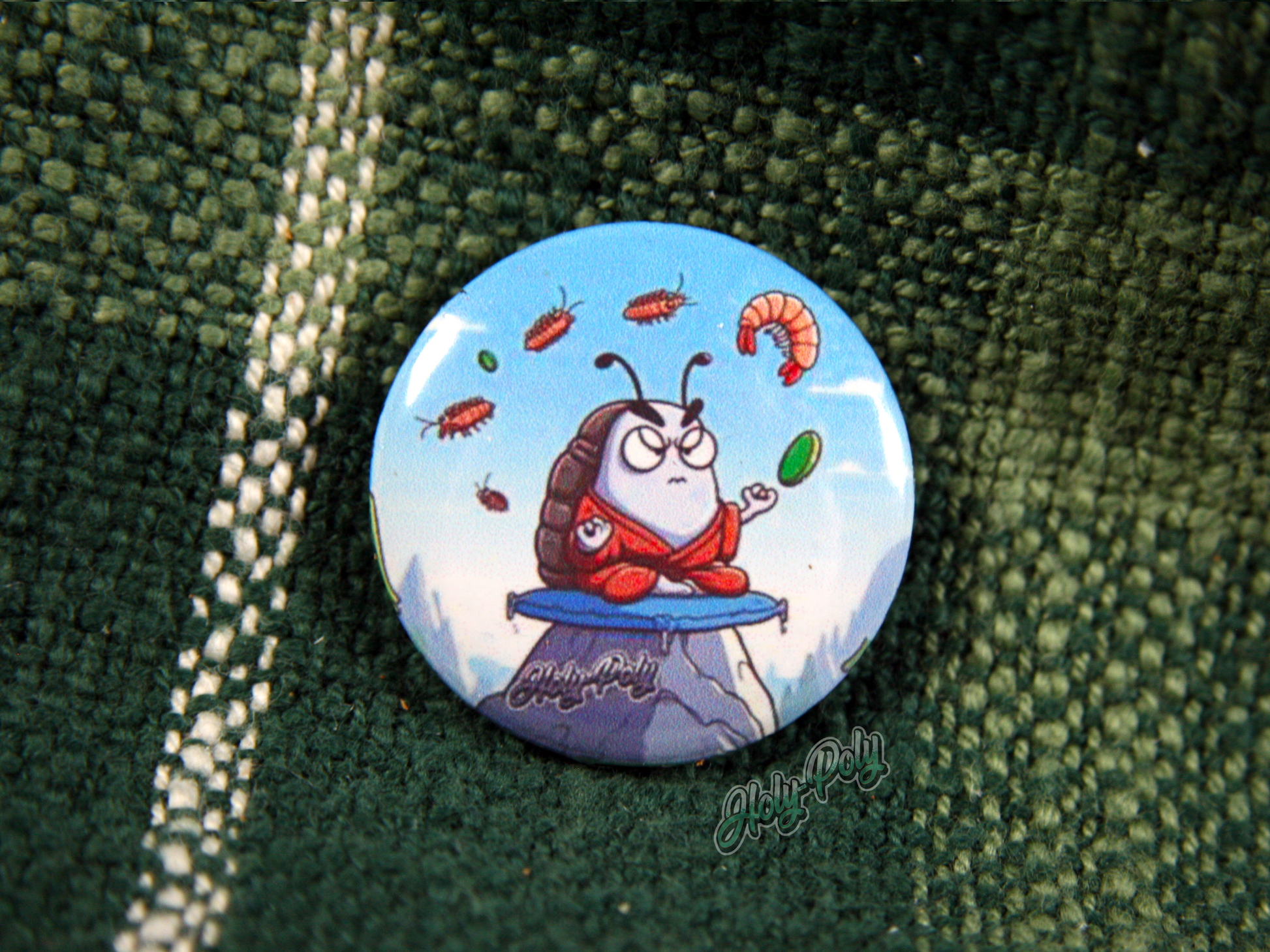 Holy-Poly Isopods exclusive (1" Pinback Button) The Angry Monk