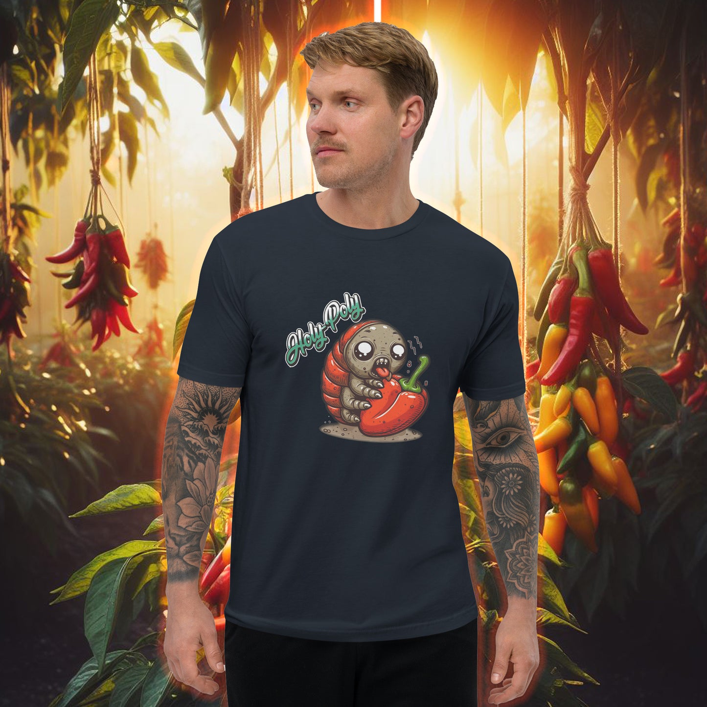 Holy-Poly Isopods exclusive for sale - roly rolly rollie mens t-shirt tee clothing brings the heat hot pepper chile funny navy blue
