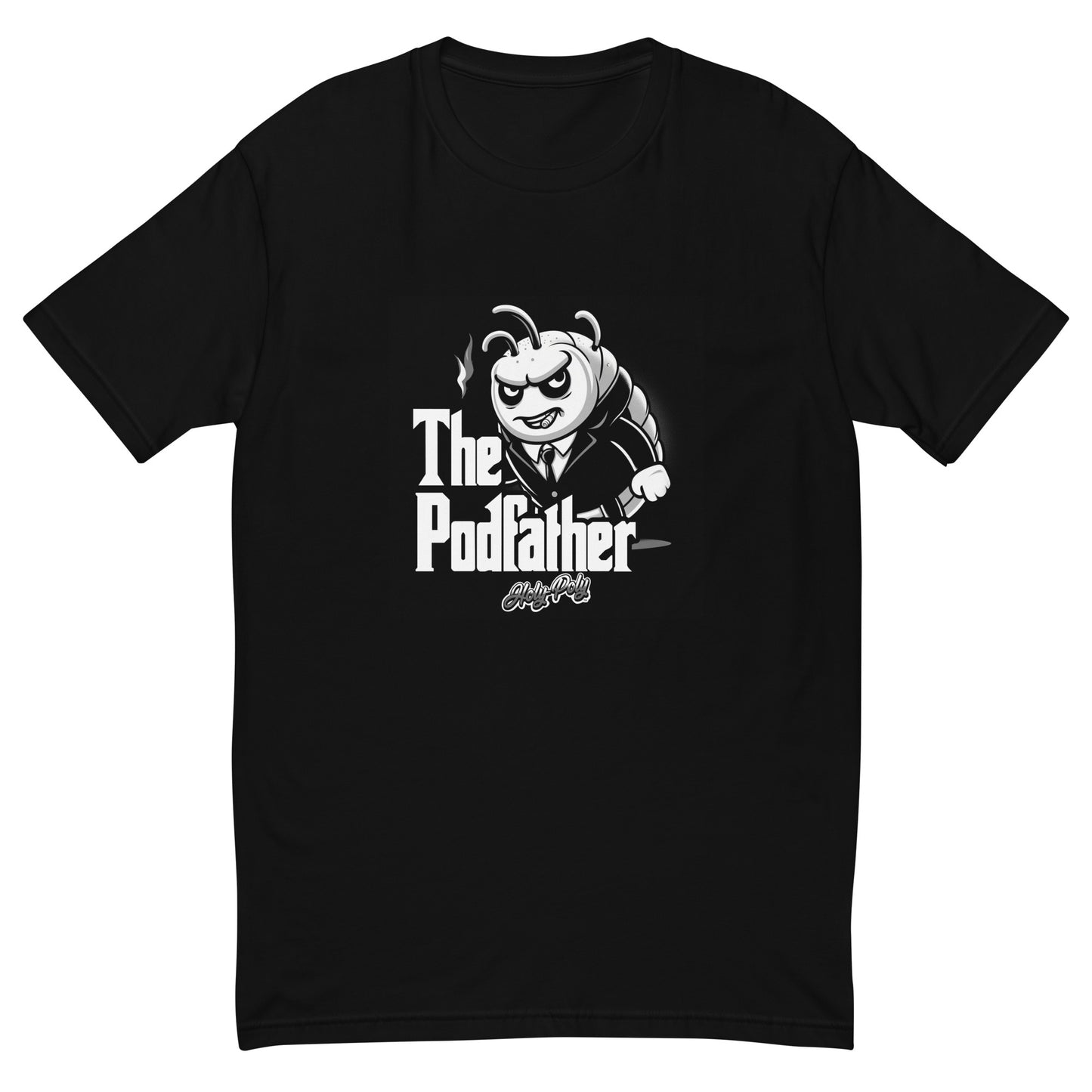 Holy-Poly Isopods exclusive men’s tee t-shirt "The Podfather" gangster mobster boss godfather b&w black white funny