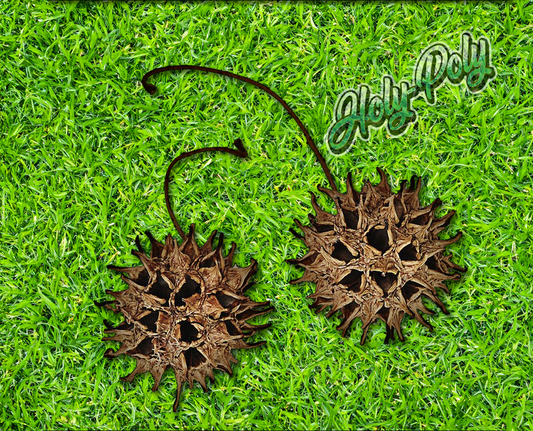 Natural Sweetgum Spiked Seed Pod - Dried Spiked Seed Pod Ball (Isopod hides terrarium hideouts)