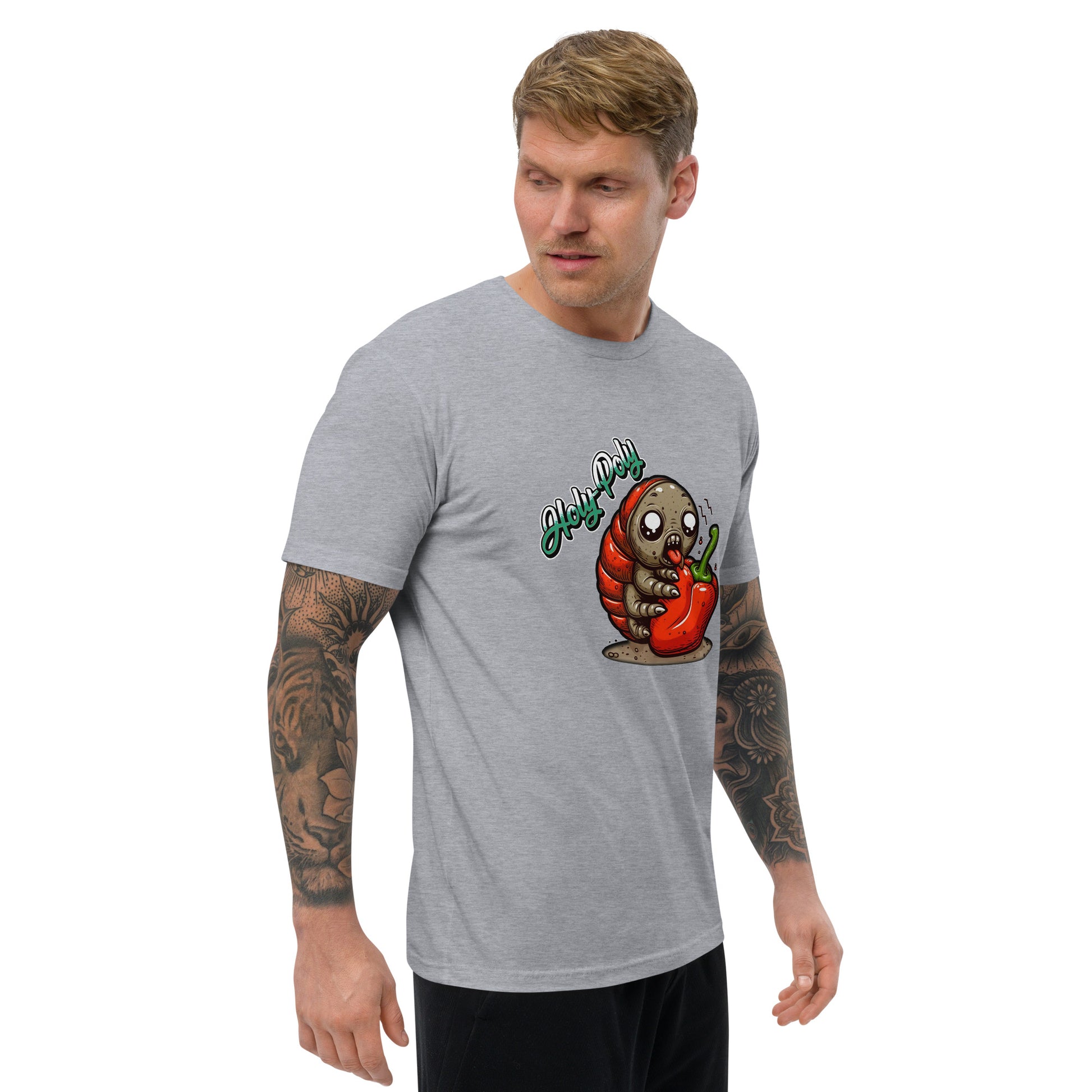 Holy-Poly Isopods exclusive for sale - roly rolly rollie mens t-shirt tee clothing brings the heat hot pepper chile funny heather grey gray